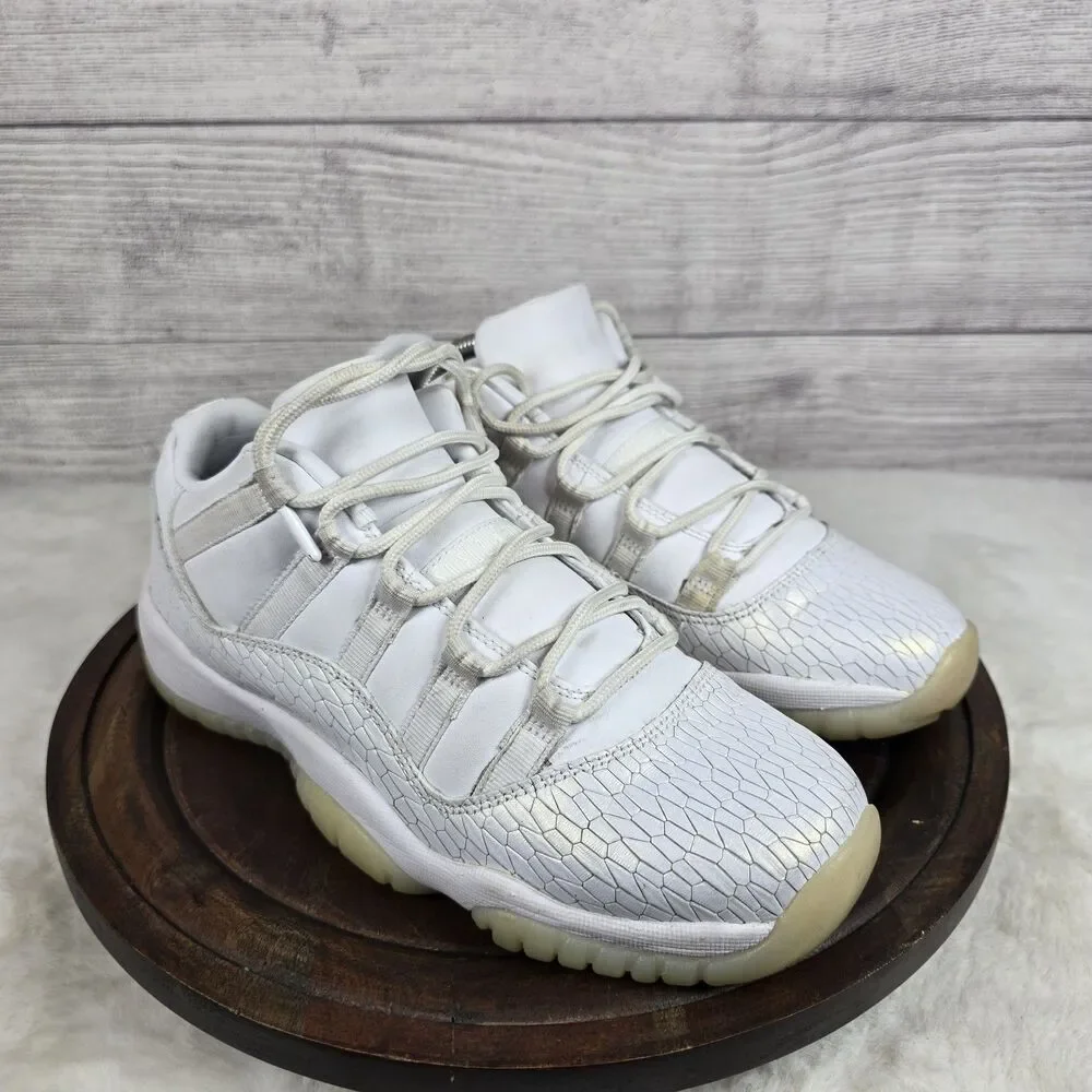 Jordan 11 Retro Low Heiress Pure Platinum Shoe Youth Size 7Y 897331-100 Sneaker